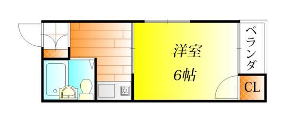 ウインライフ新森(1K/2階)の間取り写真