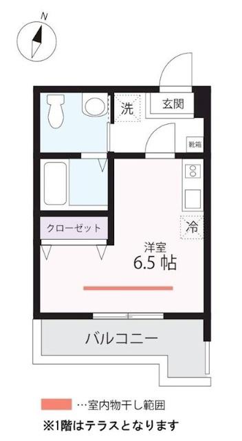 ハーミットクラブハウス根岸IIB号等(ワンルーム/1階)の間取り写真