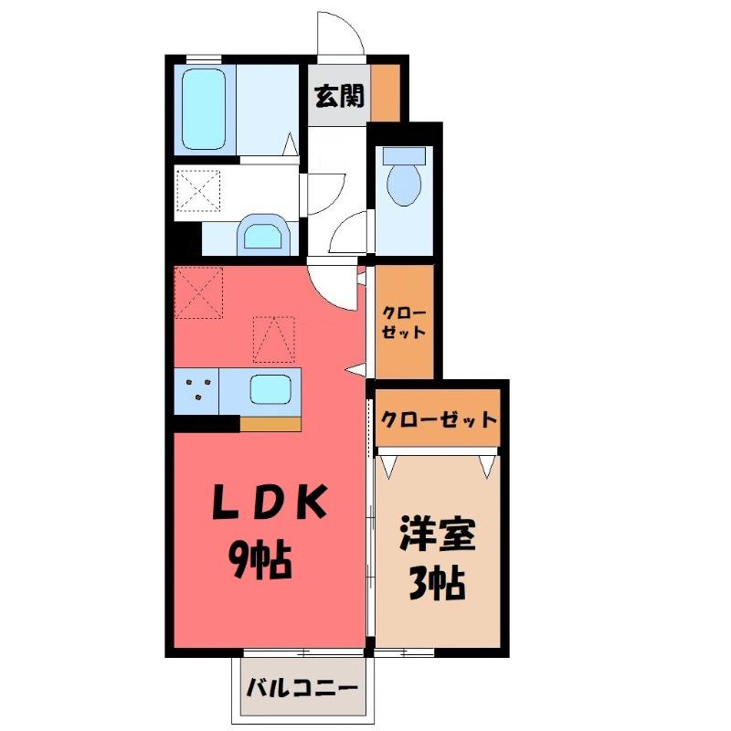 グランシャリオ II(1LDK/1階)の間取り写真