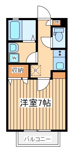 フォーレスト大倉山(1K/2階)の間取り写真