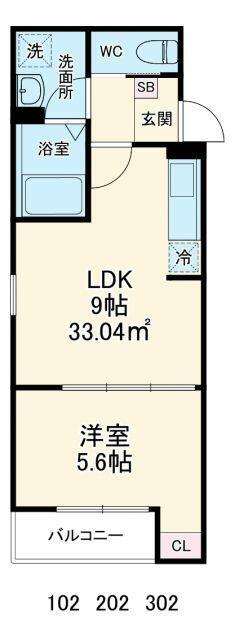 GRADUS上溝(1LDK/1階)の間取り写真