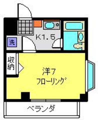 つるやハイツ(1K/1階)の間取り写真