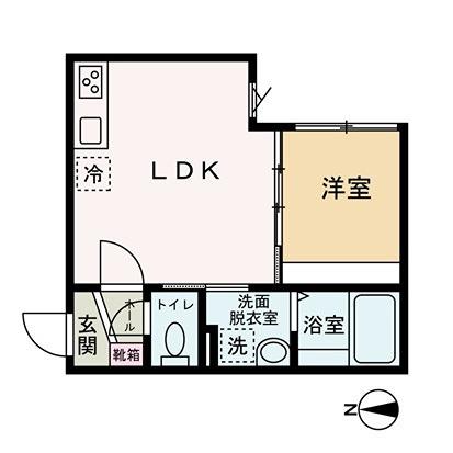 コスタリブロ中延(1LDK/1階)の間取り写真