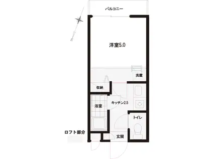 東武東上線 東武練馬駅 徒歩6分 2階建 築23年(1K/2階)の間取り写真