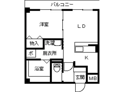 グレイスハイツ旭町通(1LDK/4階)の間取り写真