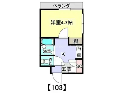 メゾンドKOMA(1K/1階)の間取り写真