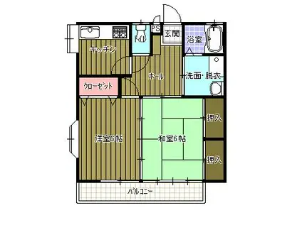 チェリーコーポIII(2K/1階)の間取り写真