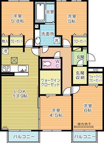 ドリームテュア(4LDK/3階)の間取り写真