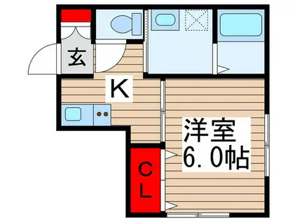 ARIES A棟(1K/1階)の間取り写真