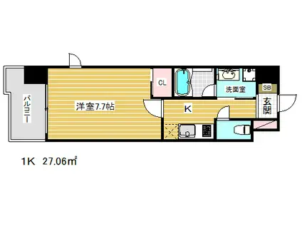 ピアグレース神戸(1K/10階)の間取り写真