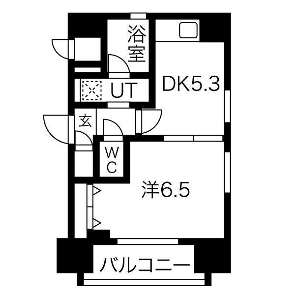 エステムコート大阪新町(1DK/12階)の間取り写真