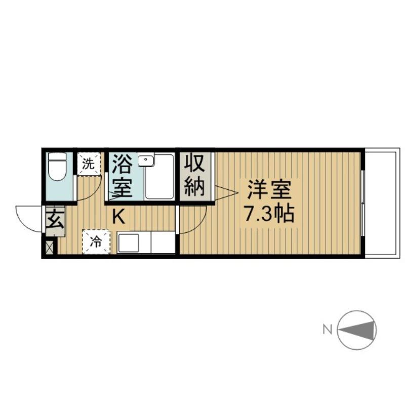 アルクラーラみずほ台(1K/2階)の間取り写真