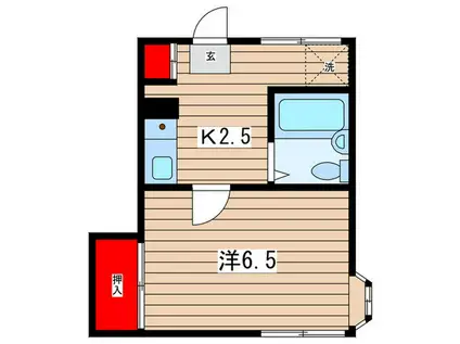 ペアシティ日吉B(1K/1階)の間取り写真
