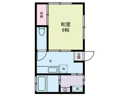 Kハイツ(1K/1階)の間取り写真