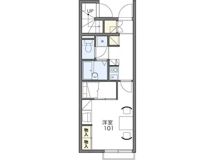 レオパレスグランデ 34564(1K/1階)の間取り写真