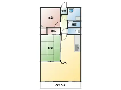 クレスト共和(2LDK/3階)の間取り写真