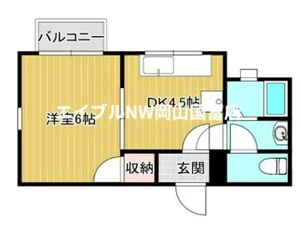 EXCEED(1DK/2階)の間取り写真