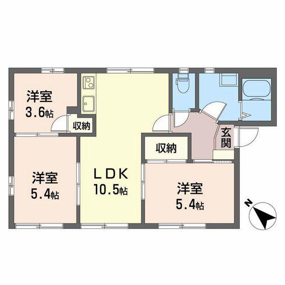 フレグランス東谷(3LDK/1階)の間取り写真