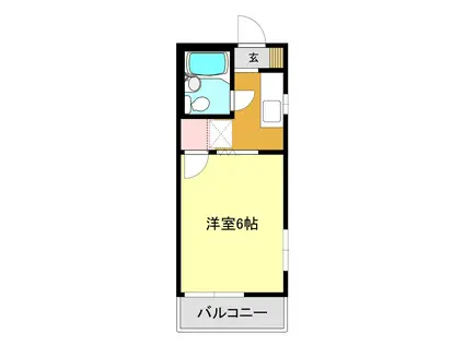 モンパレス桐生第2-3(1K/2階)の間取り写真