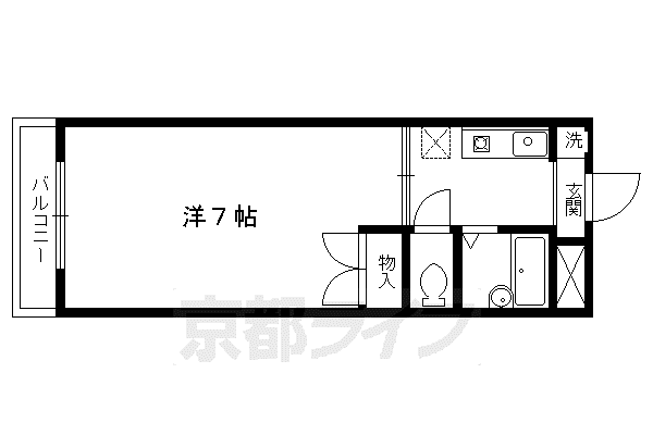 コムシェソワ(1K/1階)の間取り写真