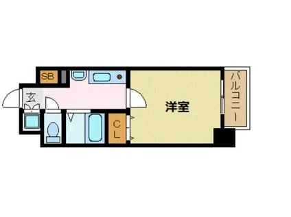 スワンズコート新神戸(1K/9階)の間取り写真