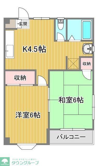 フレグランス湯浅(2K/1階)の間取り写真