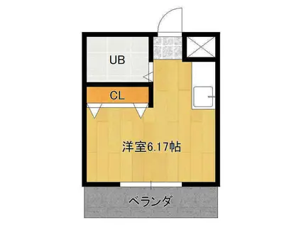 ピースフルマンション(ワンルーム/4階)の間取り写真