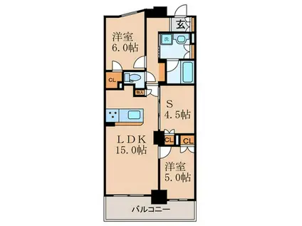ウィルローズ京都御陵(2SLDK/5階)の間取り写真