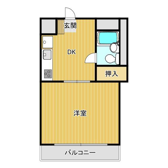 パルファム201(1K/7階)の間取り写真