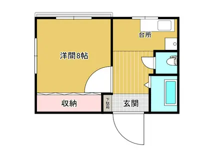 グリーンビレッジA(1DK/2階)の間取り写真