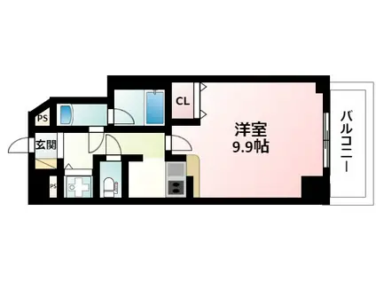 カルム小西II(1K/3階)の間取り写真