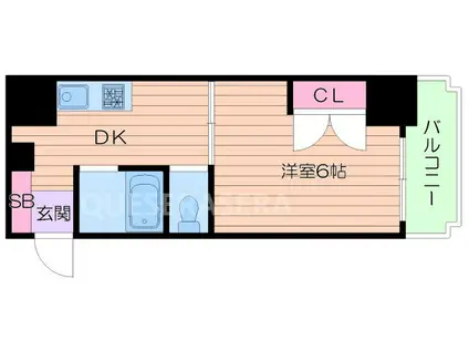 千林ロイヤルハイツ(1DK/9階)の間取り写真