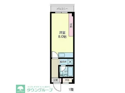 リバーサイド湘南(ワンルーム/1階)の間取り写真