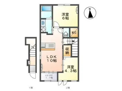 リッチ・モンド(2LDK/2階)の間取り写真