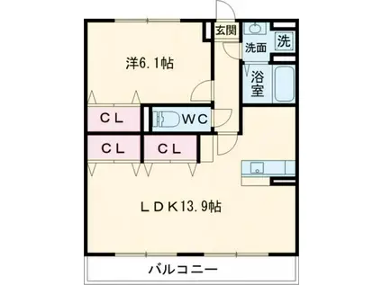 エスペランサ・アイ(1LDK/1階)の間取り写真
