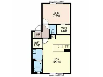 メイユール(1LDK/1階)の間取り写真