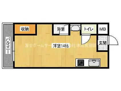 アビコエイトビル(ワンルーム/5階)の間取り写真