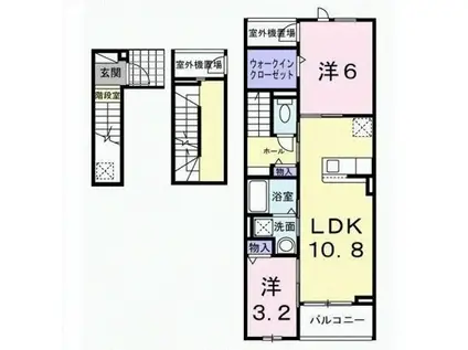グラン・ハーモニー忠生公園(2LDK/3階)の間取り写真