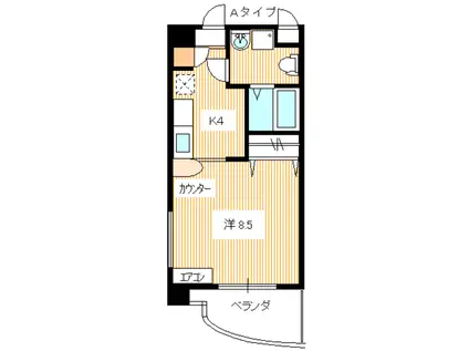 アルテミス一の宮(1K/4階)の間取り写真