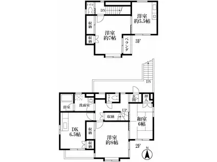 メゾンK(4DK/2階)の間取り写真