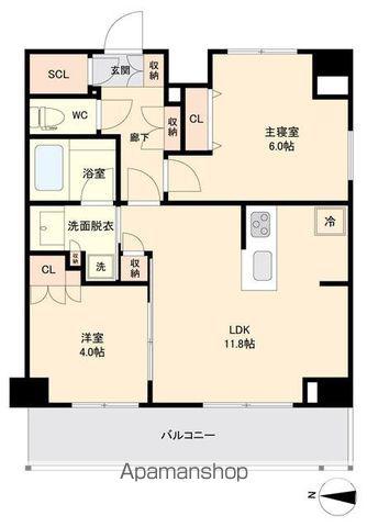 KI-LIGHT KINSHICHO(2LDK/5階)の間取り写真
