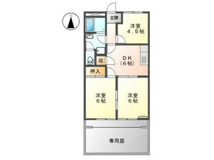 ハイコーポサードタウン(3DK/1階)の間取り写真