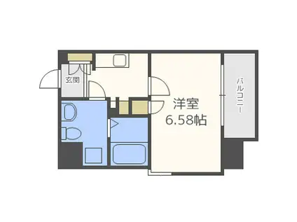 GRANDI UTSUBO PARK(1K/10階)の間取り写真