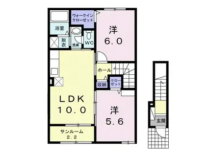 グレーシア(2LDK/2階)の間取り写真