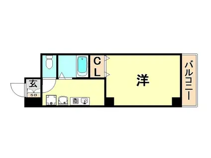 ラ・ヴィスタ板宿(1K/3階)の間取り写真