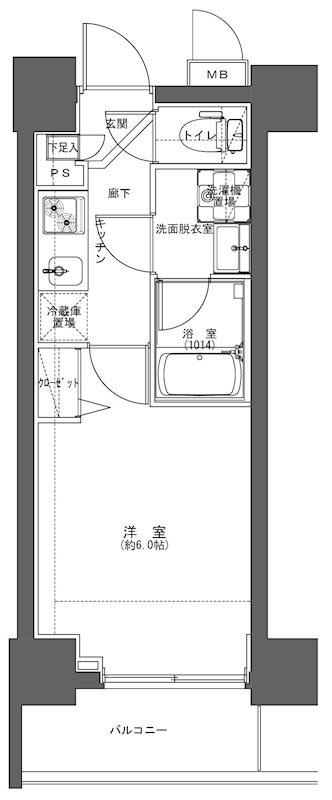マークス横浜橋通(1K/11階)の間取り写真