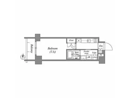 LASANTE桜新町(1K/2階)の間取り写真