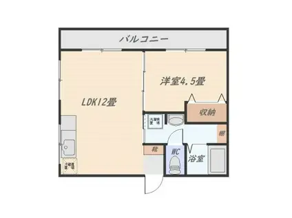 COCONBLD(1LDK/3階)の間取り写真