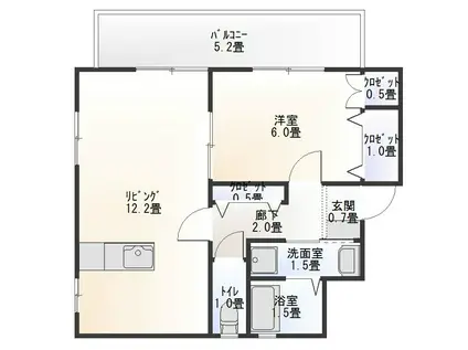 JR指宿枕崎線 慈眼寺駅 徒歩7分 2階建 築18年(1LDK/1階)の間取り写真