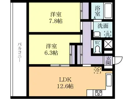 オリゾンテ(2LDK/3階)の間取り写真